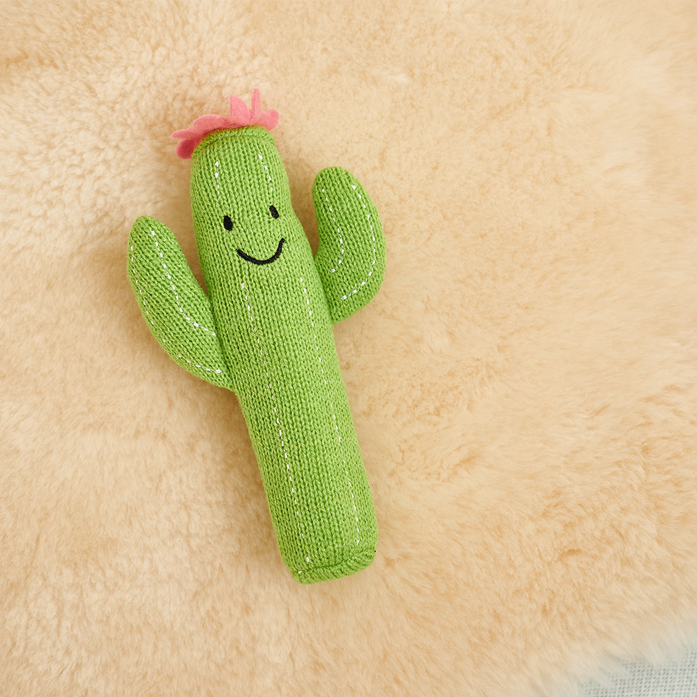 Hand Rattle - Knit - Cactus
