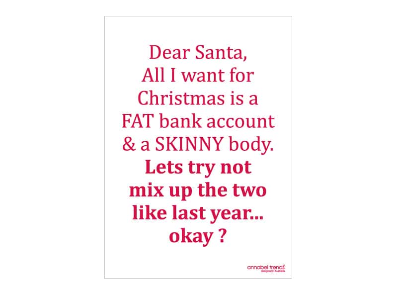 dear Santa, all i want for xmas - tea towel